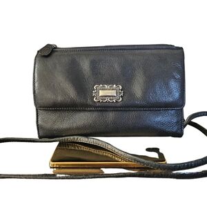 FOSSIL Pre-loved Black leather Wallet Crossbody
